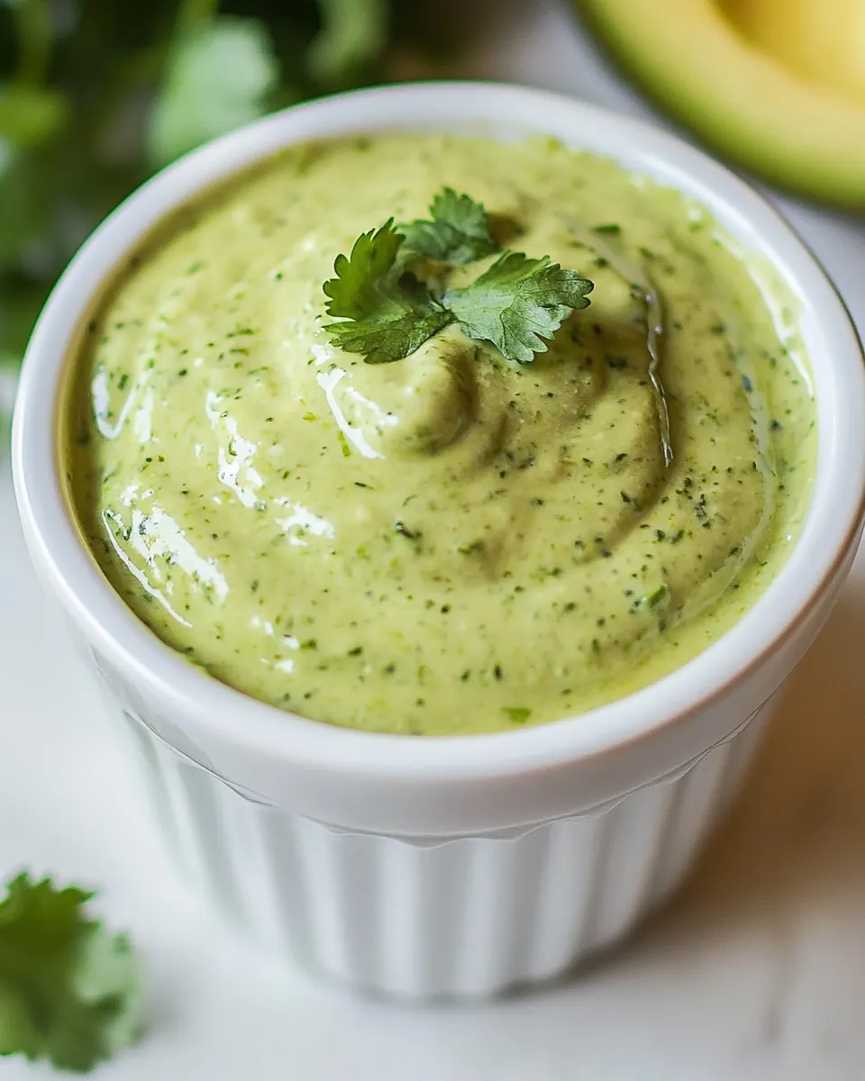 Healthy Creamy Avocado Cilantro Lime Dressing