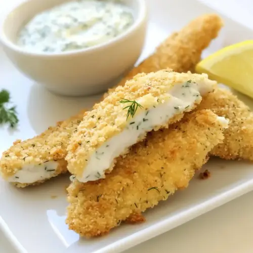 Healthy Fish Sticks Recipe with Cucumber Dill Sauce
