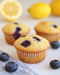 Healthy Lemon Blueberry Muffins
