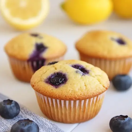 Healthy Lemon Blueberry Muffins