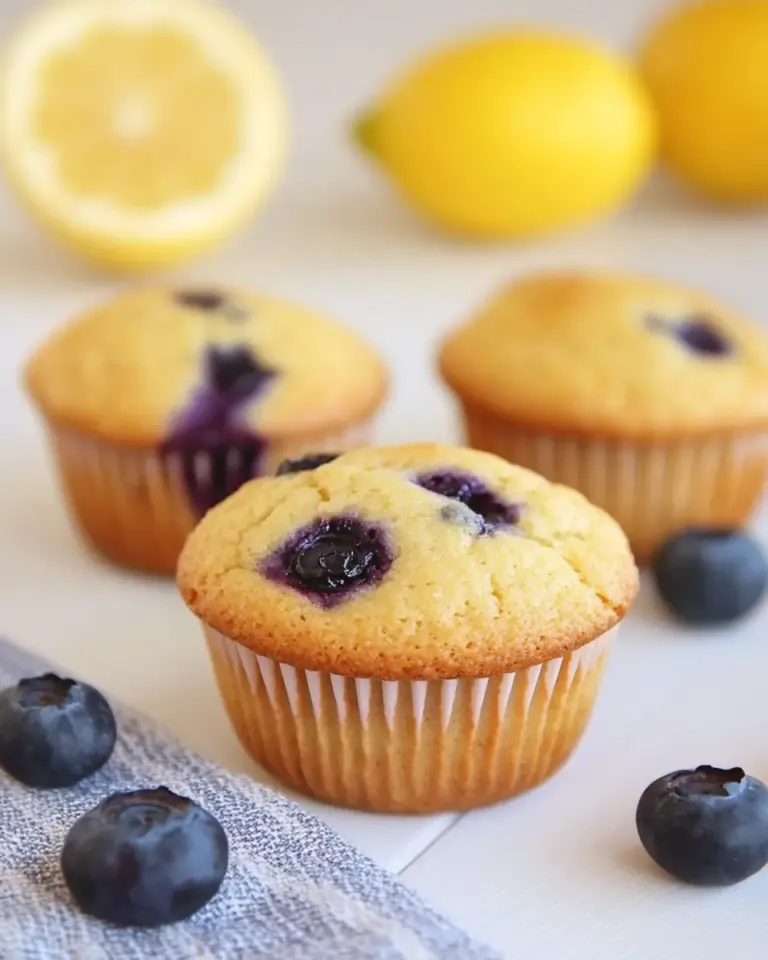 Healthy Lemon Blueberry Muffins