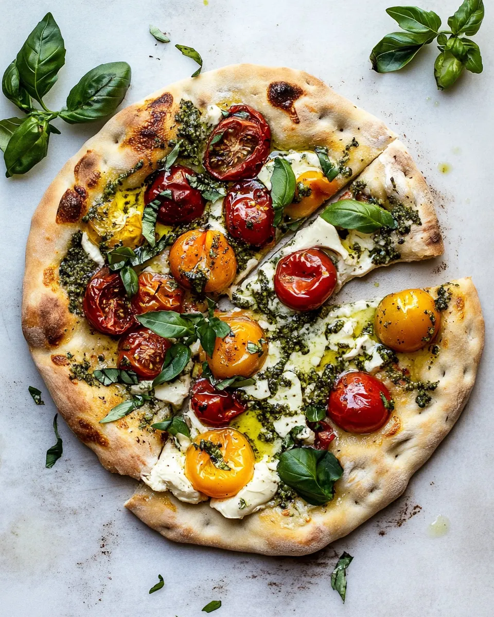Herbed Butter Heirloom Tomato Pizza