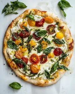 Herbed Butter Heirloom Tomato Pizza