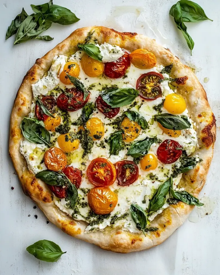 Herbed Butter Heirloom Tomato Pizza