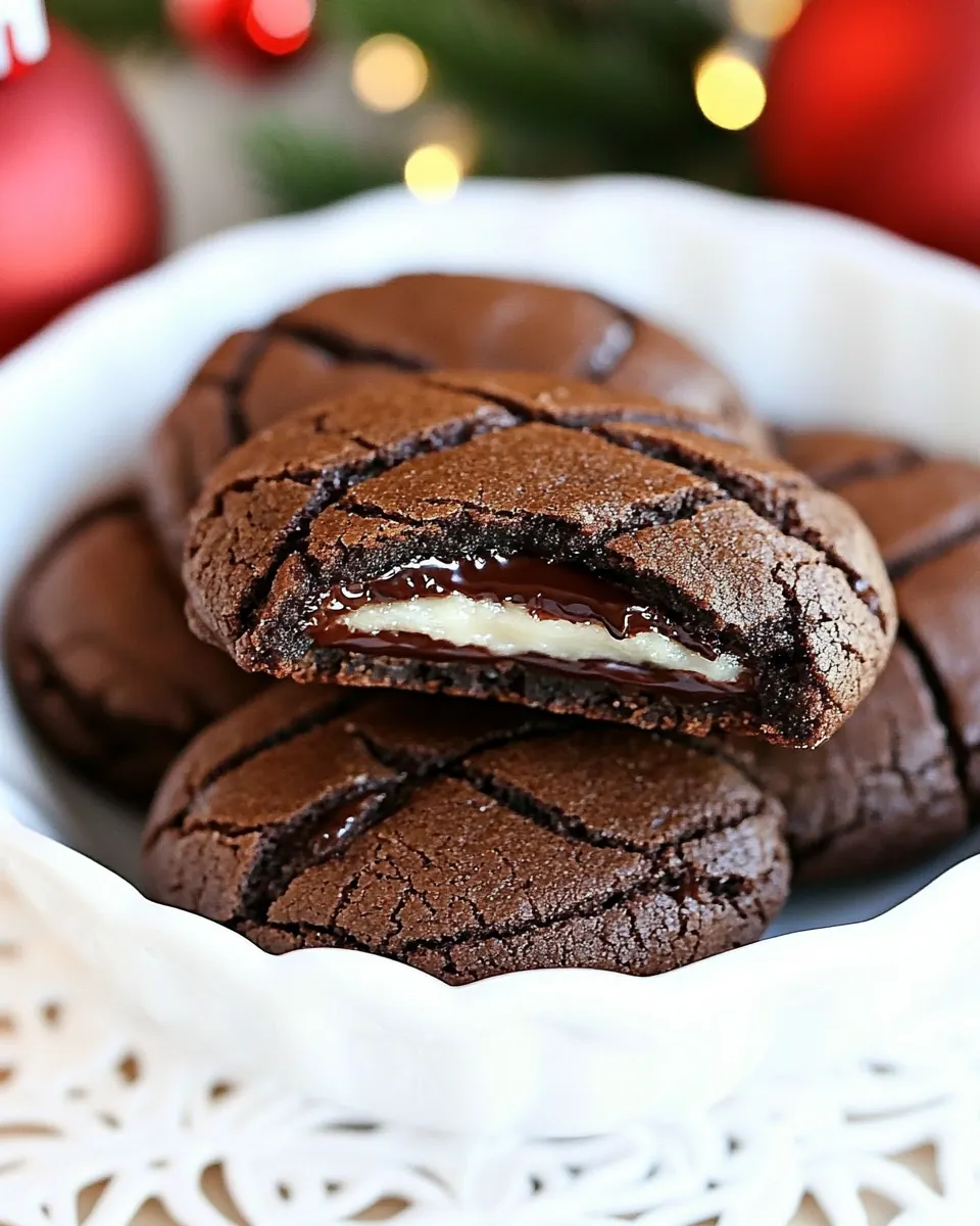 Rolo Stuffed Chocolate Cookies