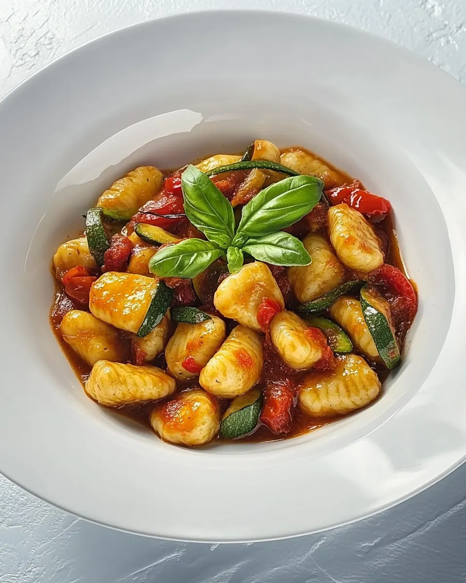 Homemade Zucchini Gnocchi in Rustic Tomato Sauce