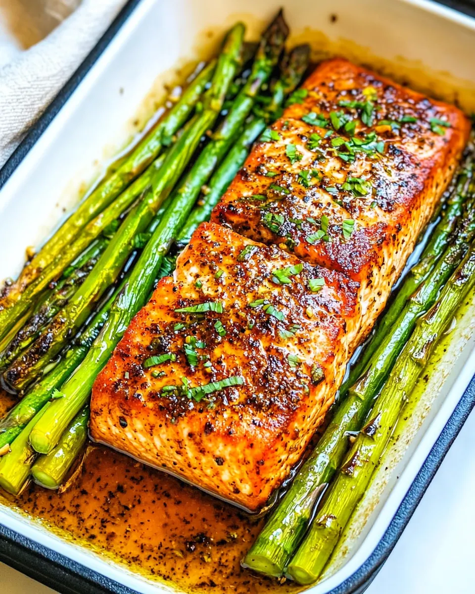 Honey Garlic Salmon and Asparagus