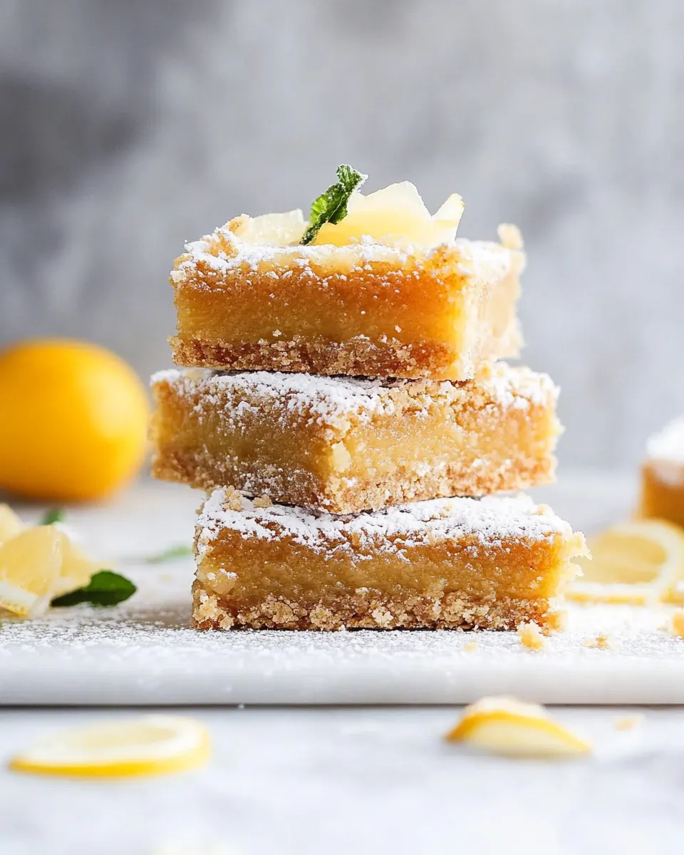 Honey Lemon Bars with Whole Wheat Shortbread Crust