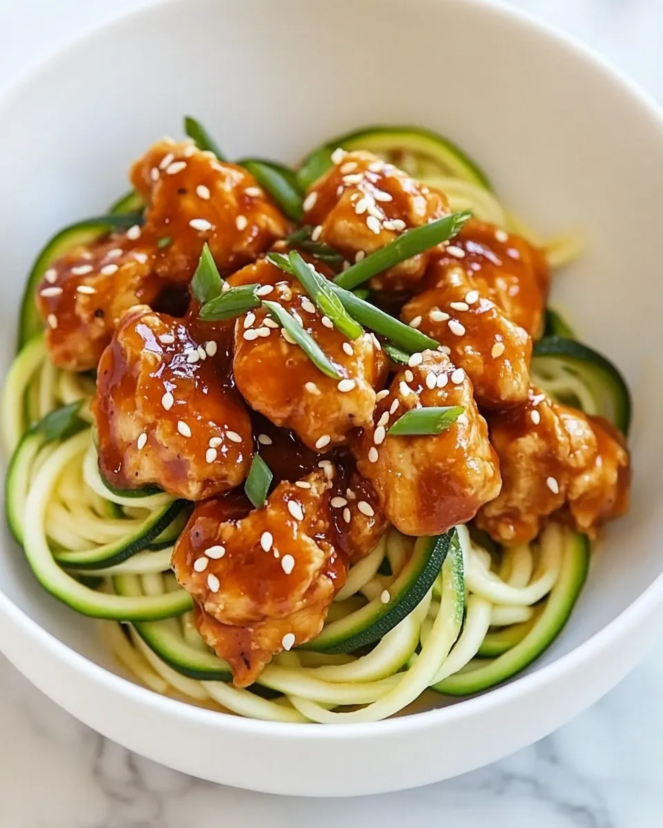 Honey Sriracha Chicken Zucchini Zoodles