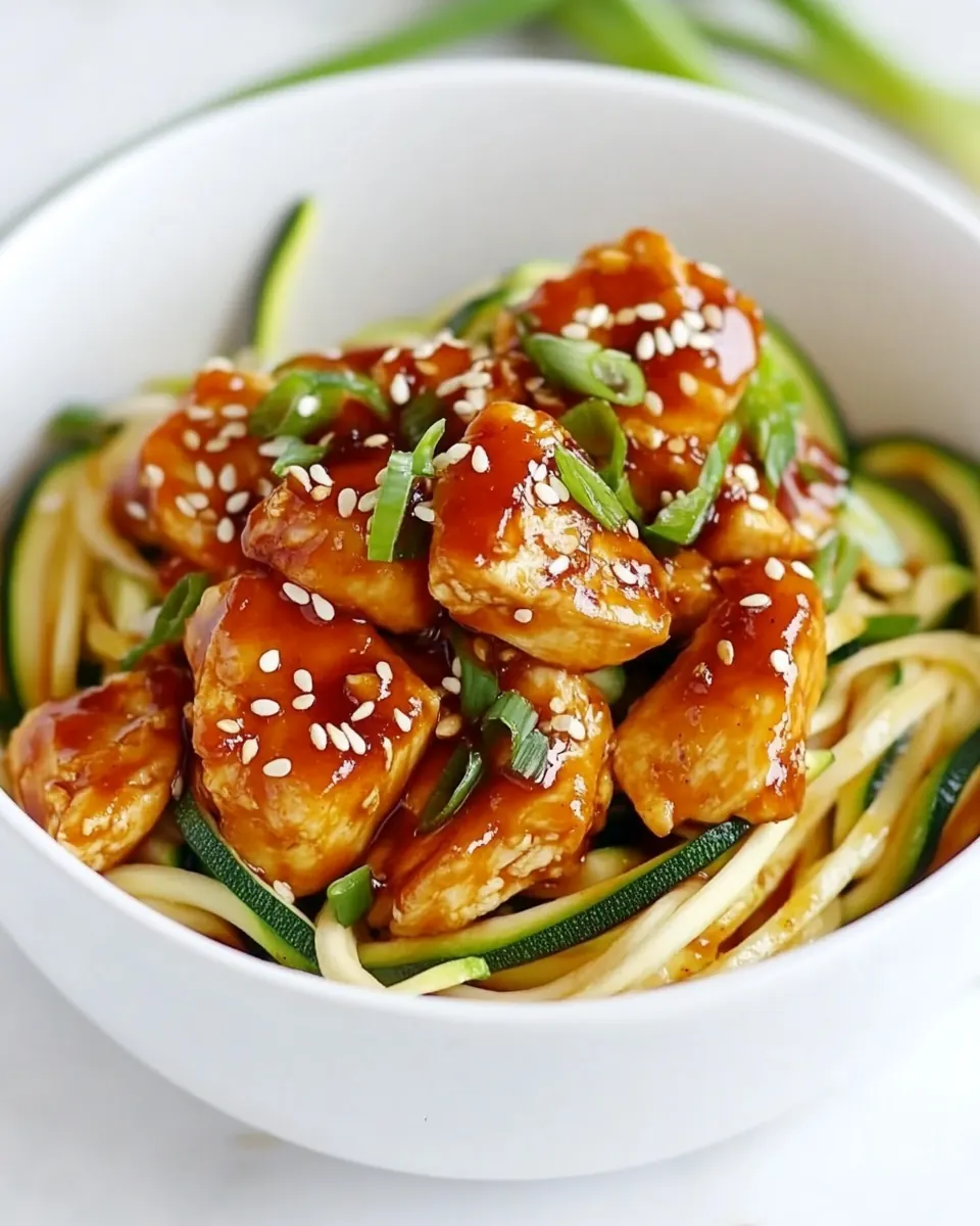 Honey Sriracha Chicken Zucchini Zoodles