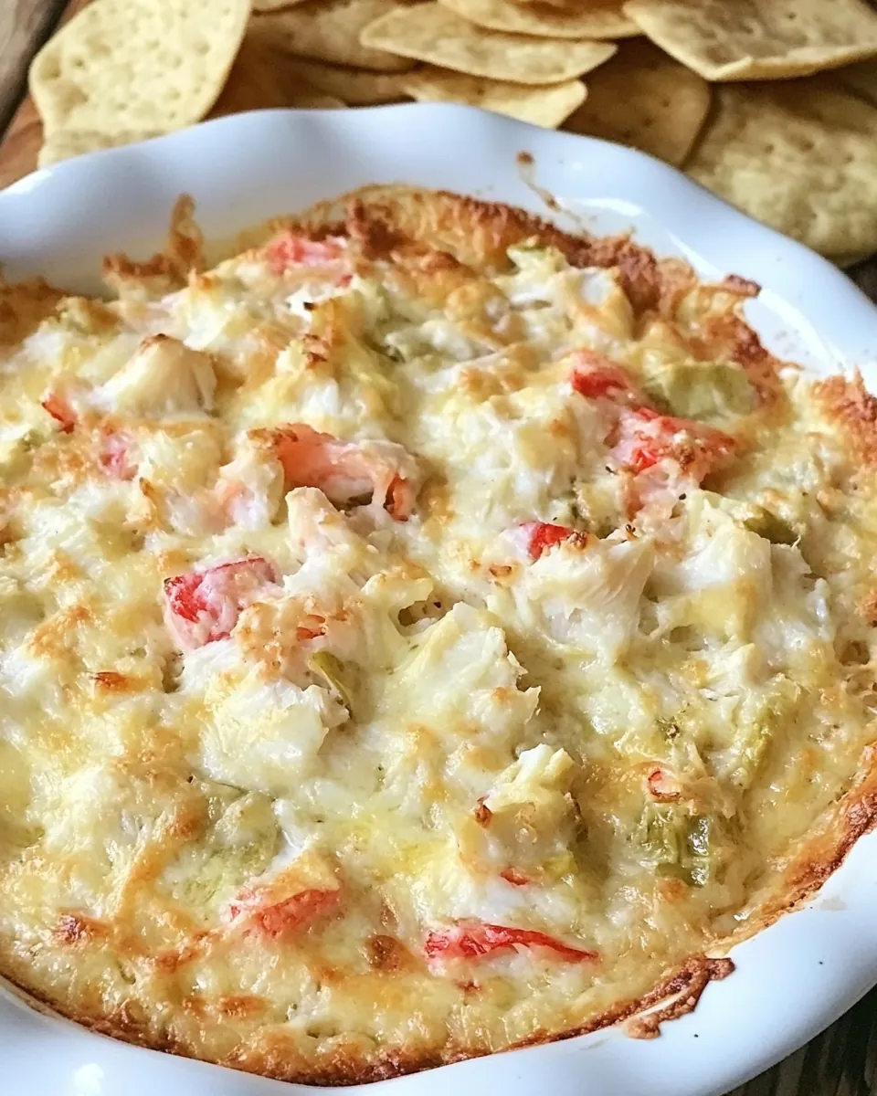 Hot and Cheesy Crab and Artichoke Dip