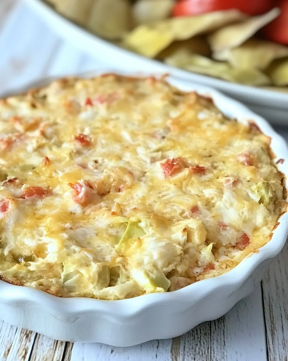 Hot and Cheesy Crab and Artichoke Dip