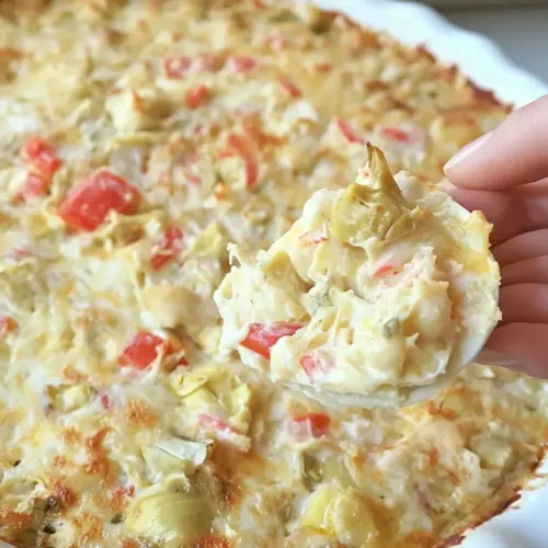 Hot and Cheesy Crab and Artichoke Dip