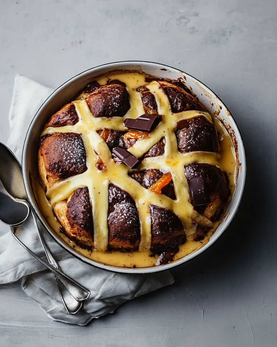 Hot Cross Bun Pudding