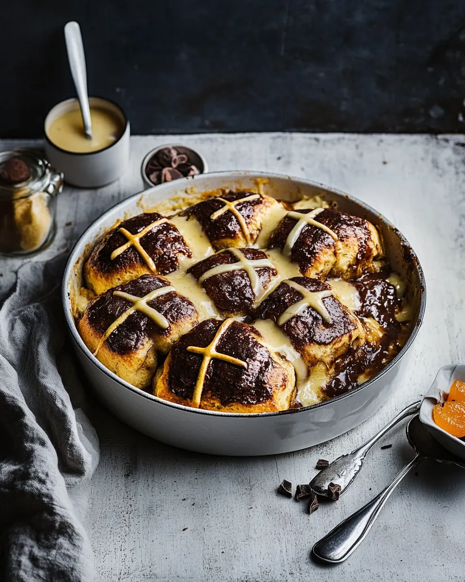 Hot Cross Bun Pudding