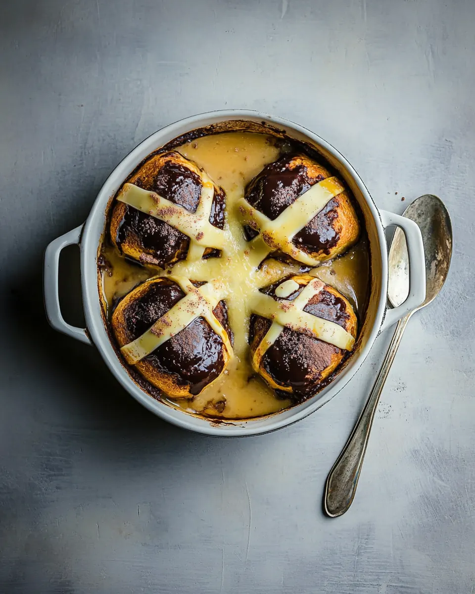 Hot Cross Bun Pudding