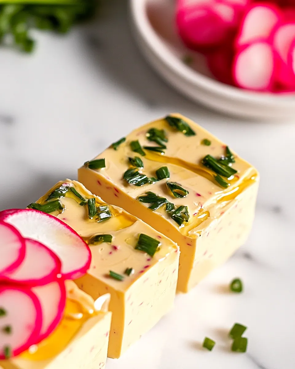 Radish and Garlic Chive Butter Terrine