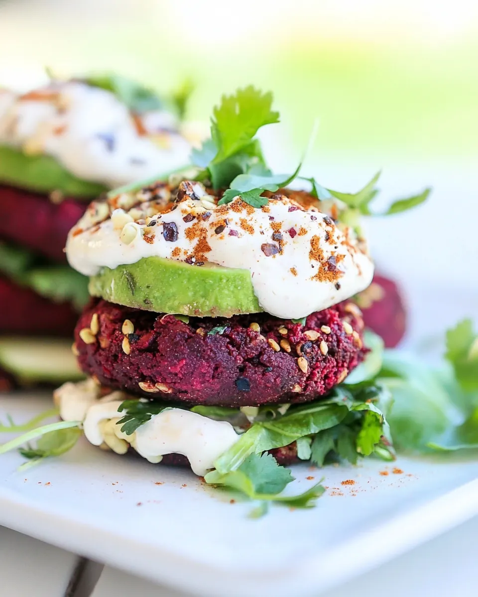 Indian Spiced Beet Veggie Burgers