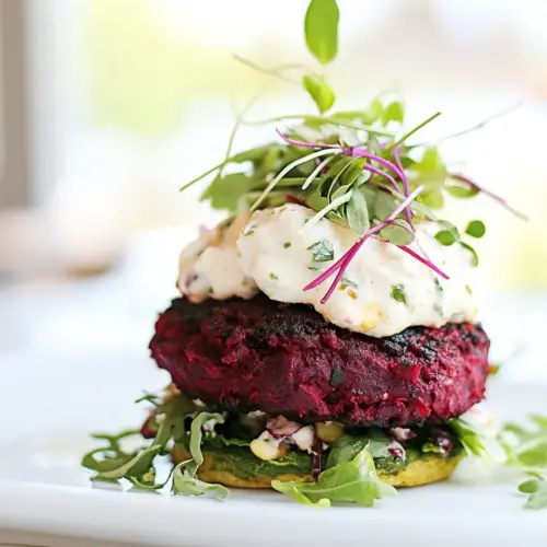 Indian Spiced Beet Veggie Burgers