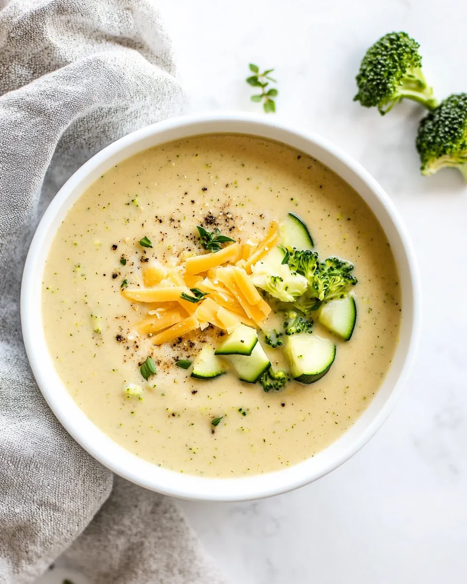 Instant Pot Broccoli Cheddar and Zucchini Soup
