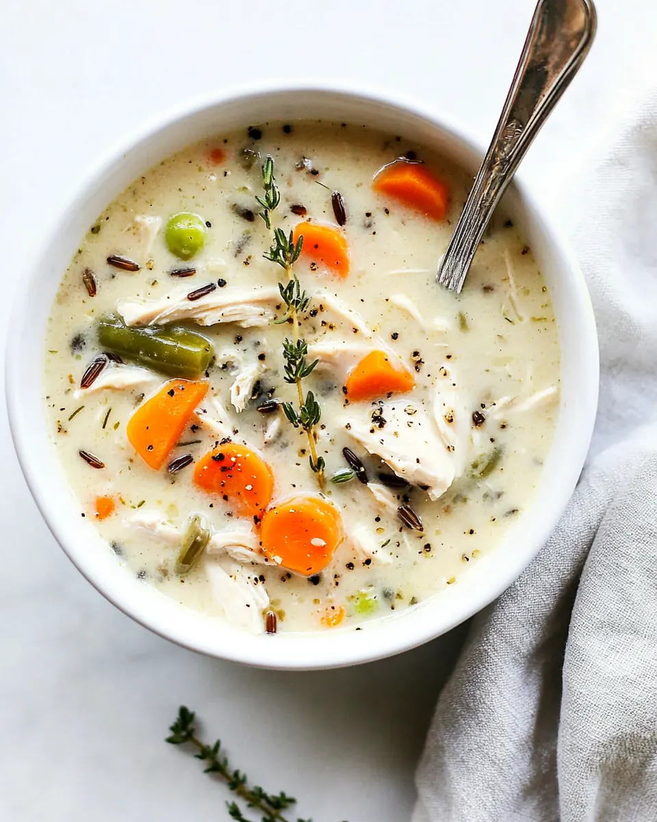 Instant Pot Creamy Chicken and Wild Rice Soup
