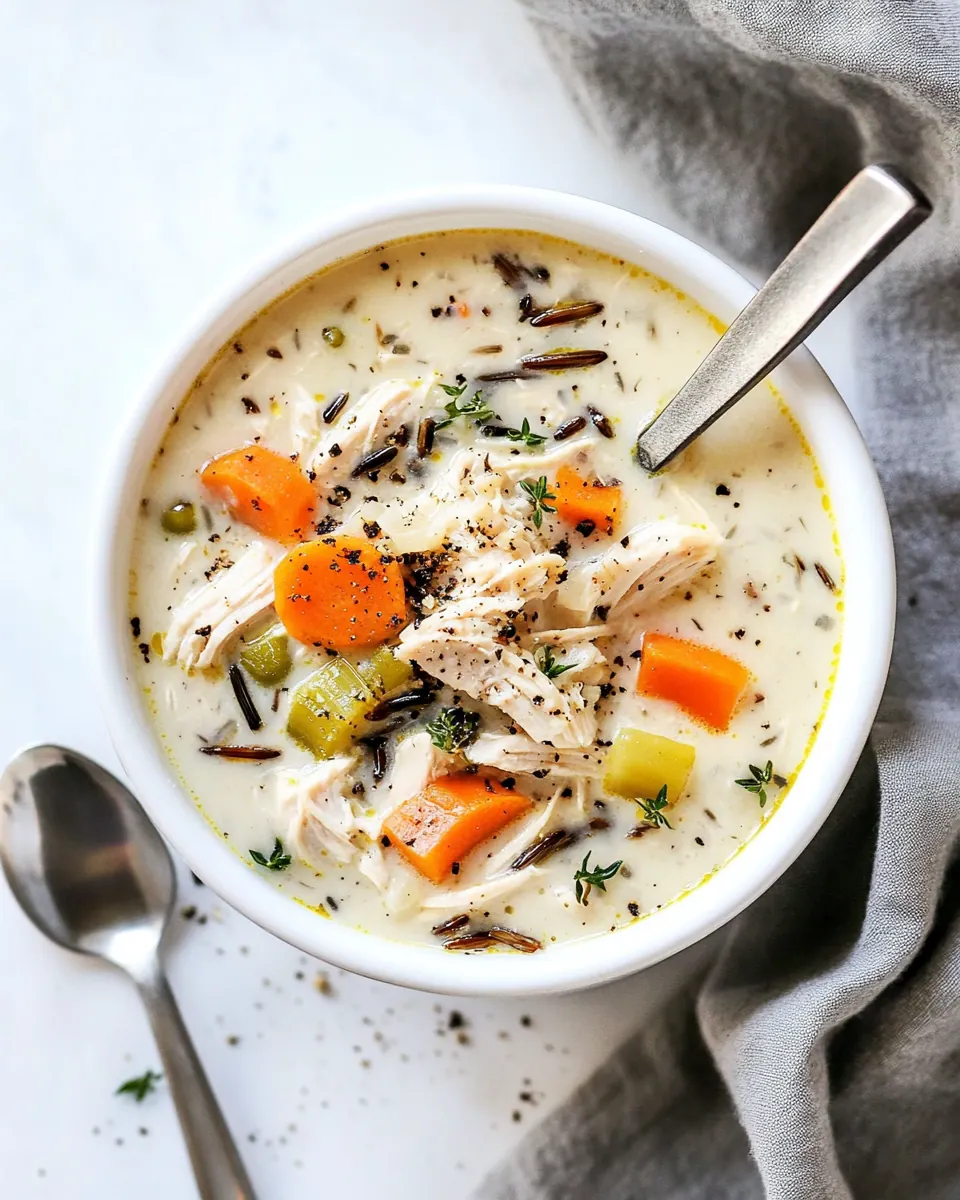 Instant Pot Creamy Chicken and Wild Rice Soup