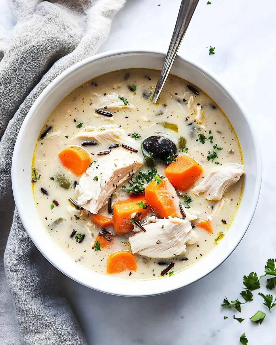 Instant Pot Creamy Chicken and Wild Rice Soup