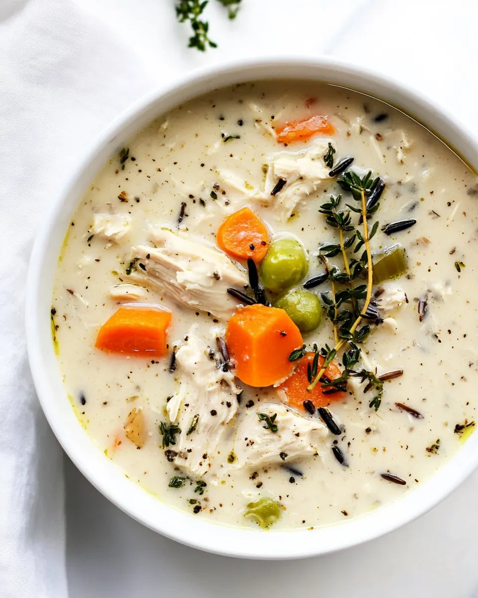 Instant Pot Creamy Chicken and Wild Rice Soup