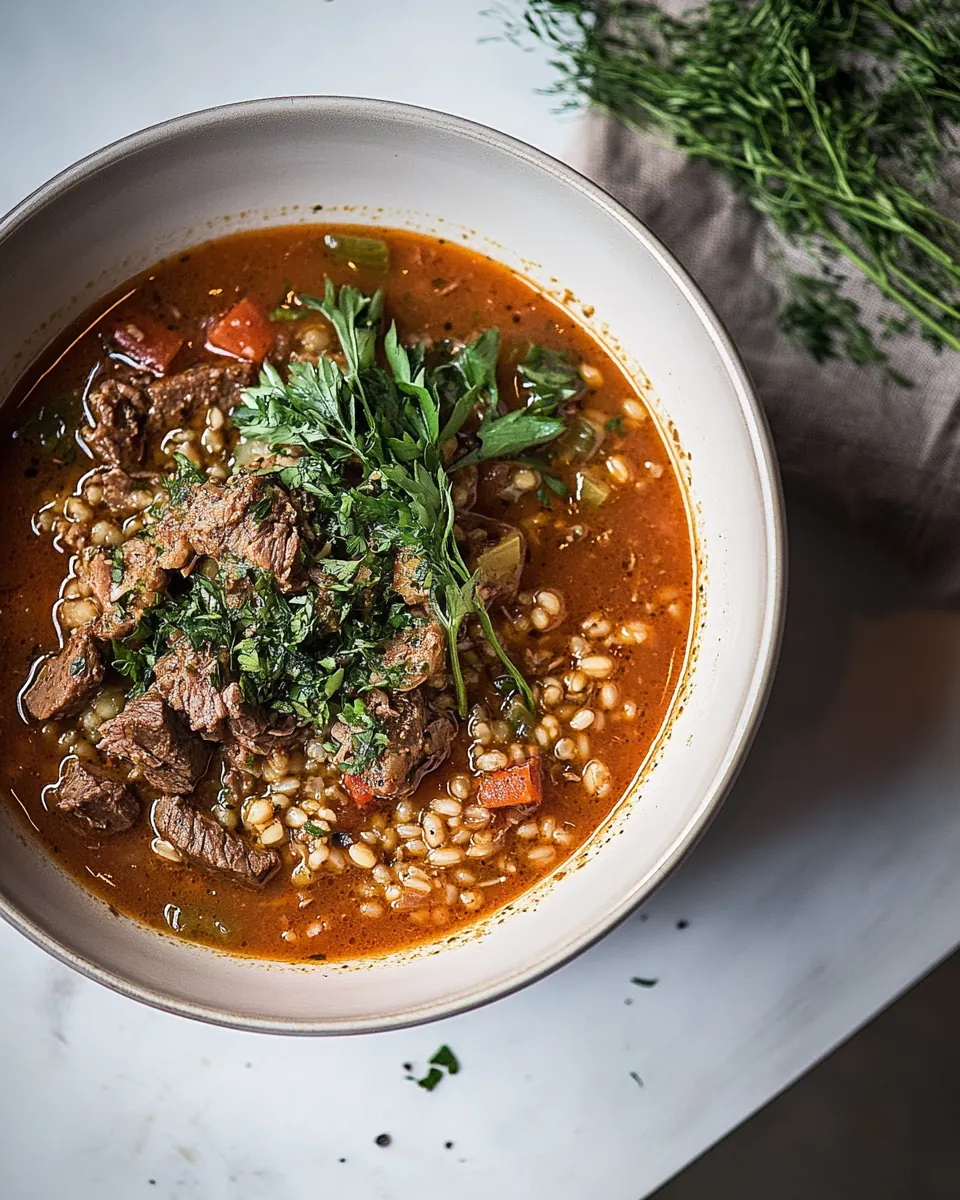 Instant Pot Hearty Beef Vegetable Soup with Barley