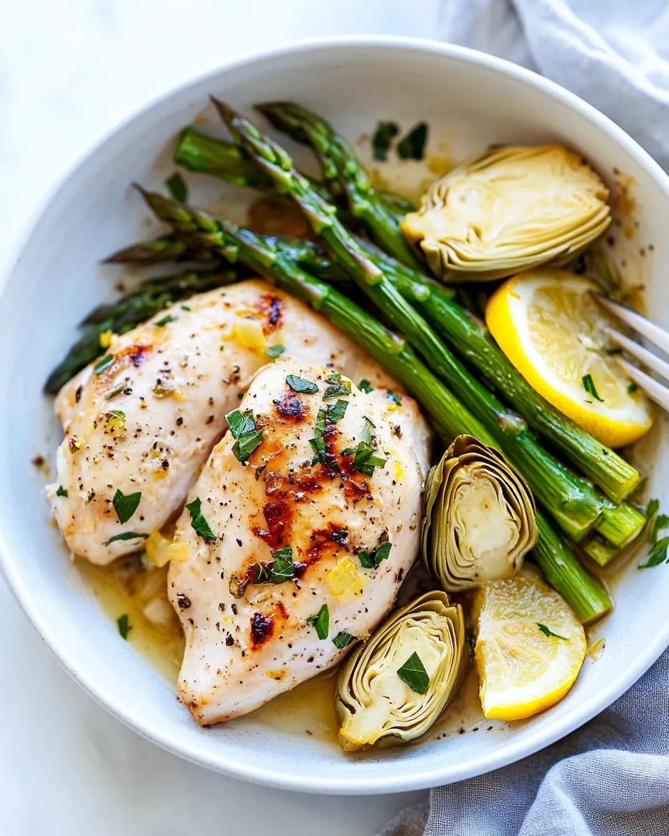 Instant Pot Lemon Chicken with Artichokes and Asparagus