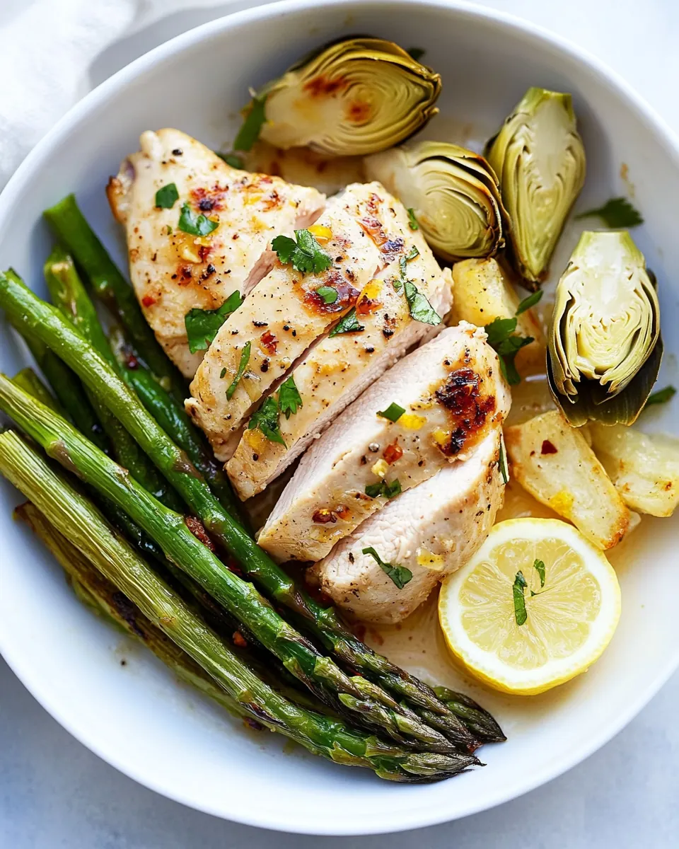 Instant Pot Lemon Chicken with Artichokes and Asparagus
