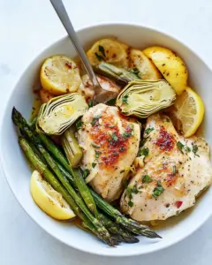 Instant Pot Lemon Chicken with Artichokes and Asparagus