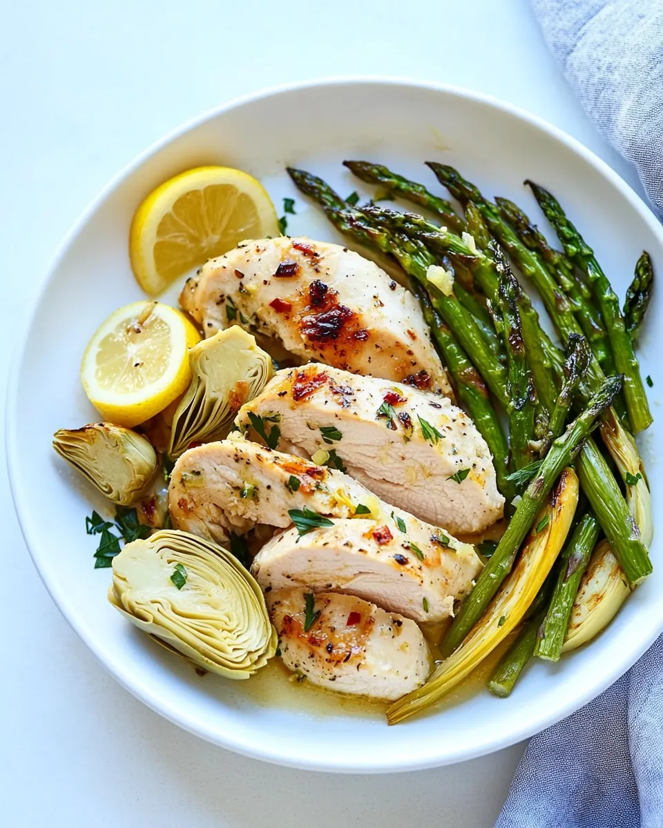 Instant Pot Lemon Chicken with Artichokes and Asparagus