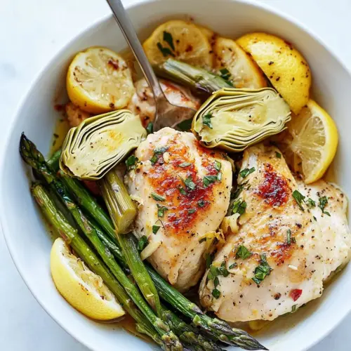 Instant Pot Lemon Chicken with Artichokes and Asparagus