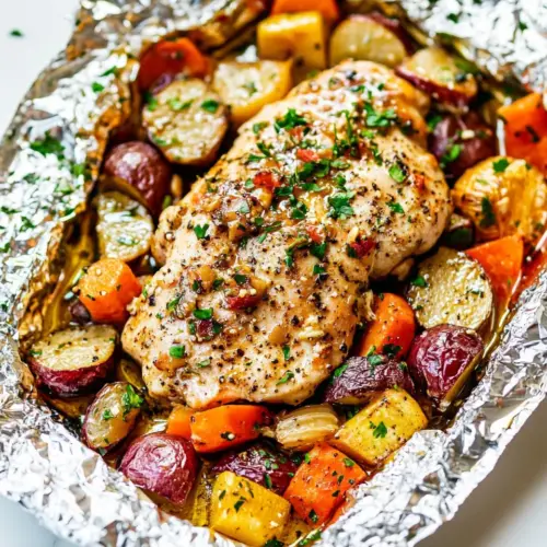 Italian Chicken and Veggies Foil Pack Meal