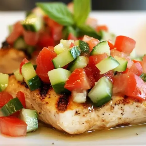 Italian Grilled Chicken with Cucumber Bruschetta
