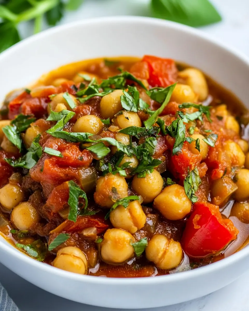 Italian Inspired Tomato and Chickpea Stew