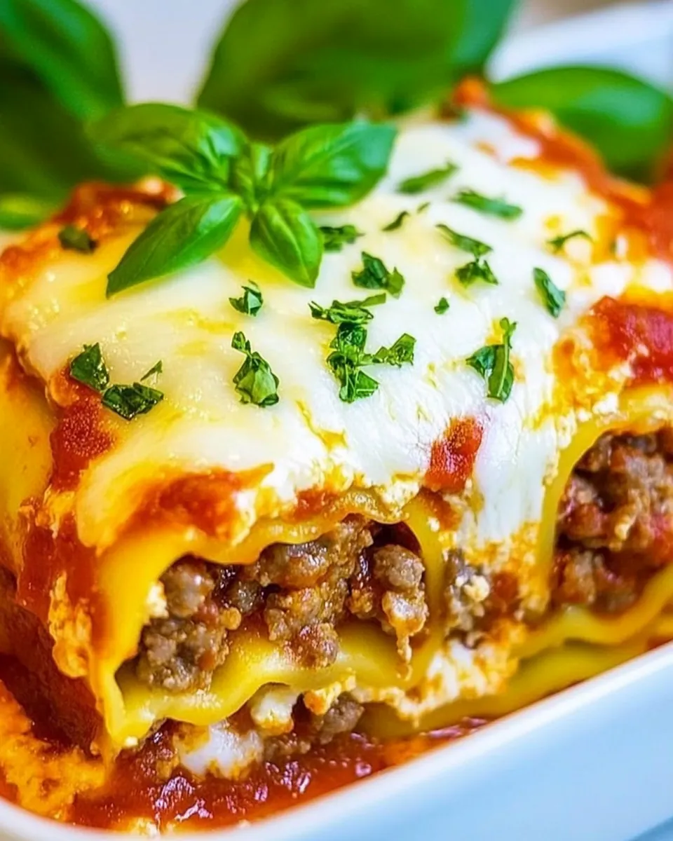 Italian Sausage Lasagna Roll Ups