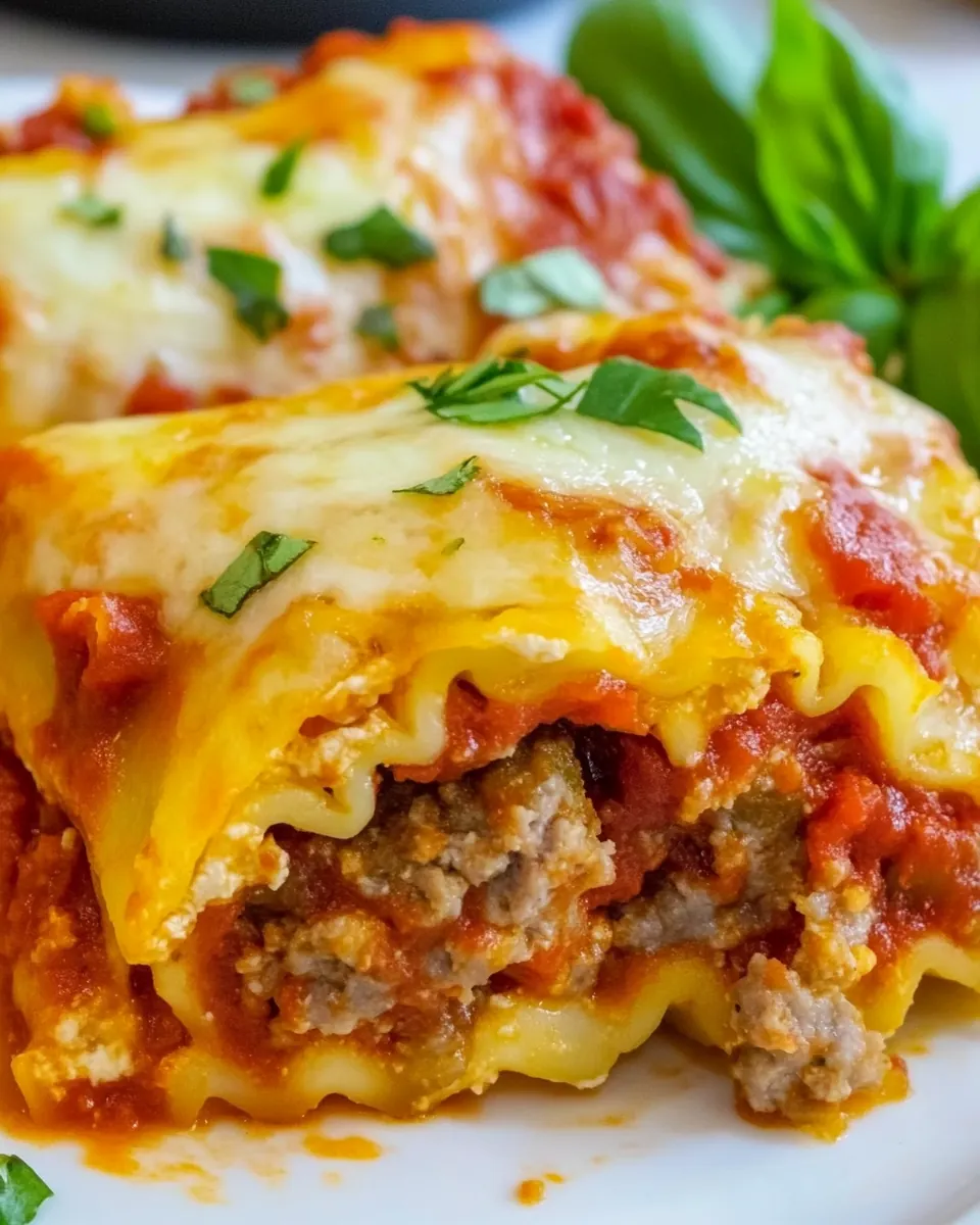 Italian Sausage Lasagna Roll Ups