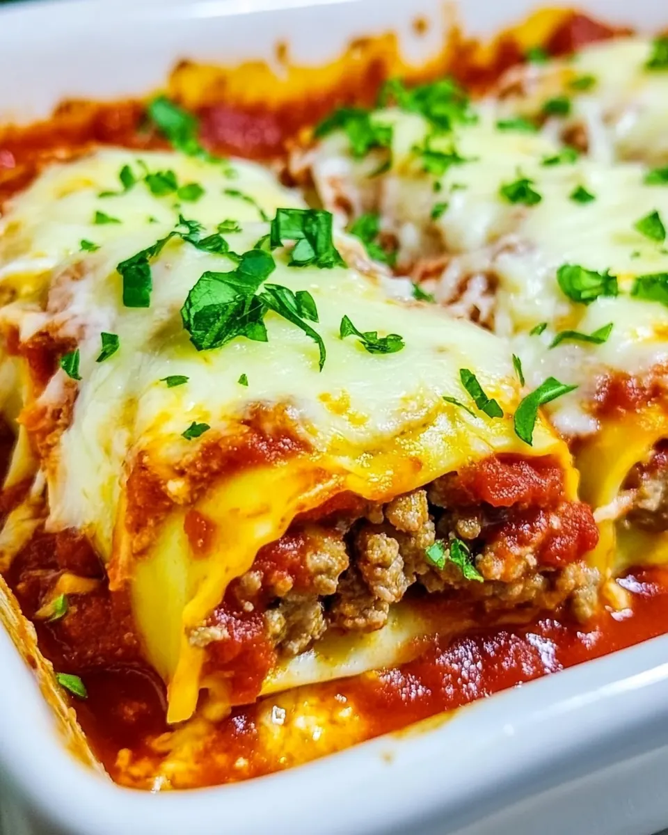 Italian Sausage Lasagna Roll Ups