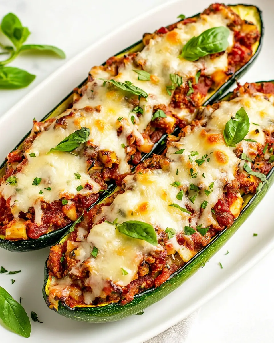 Italian Stuffed Zucchini Boats