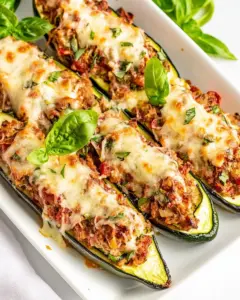 Italian Stuffed Zucchini Boats