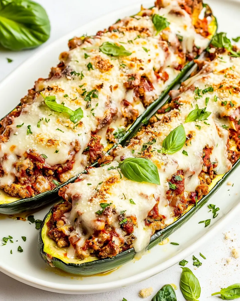 Italian Stuffed Zucchini Boats