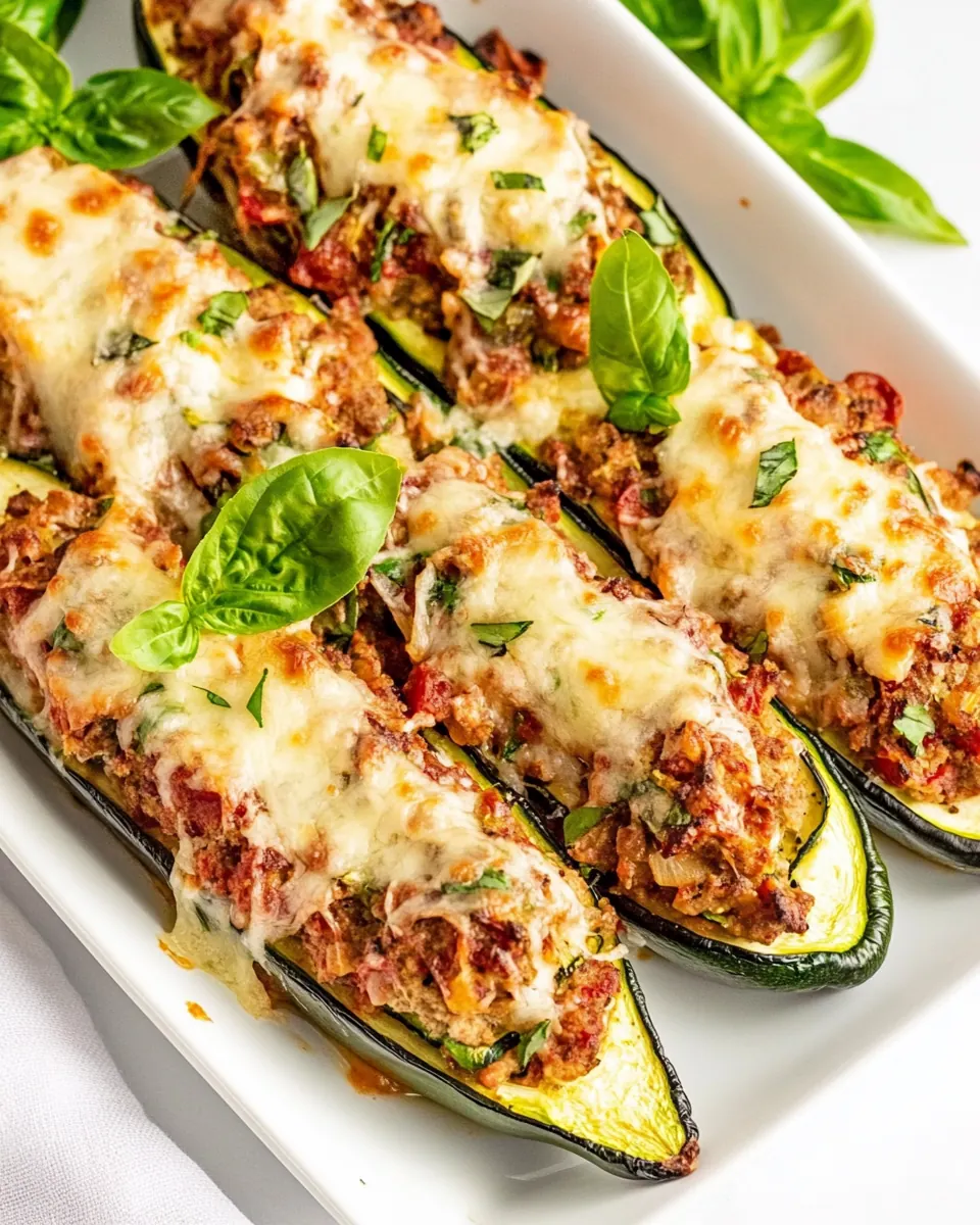 Italian Stuffed Zucchini Boats