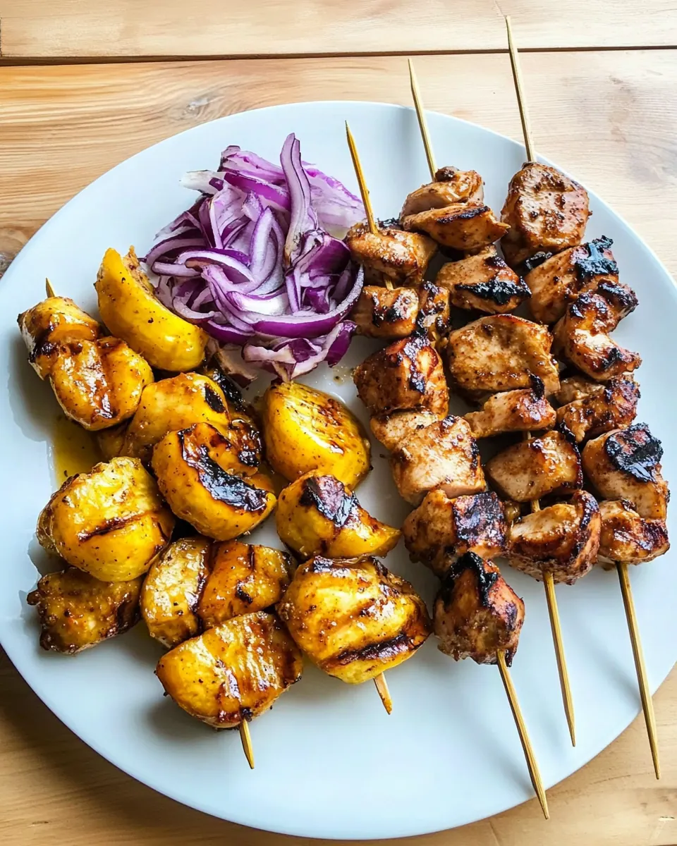 Jerked Chicken Plantain Skewers