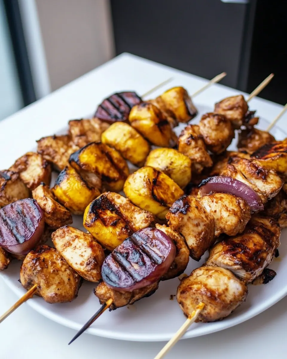 Jerked Chicken Plantain Skewers