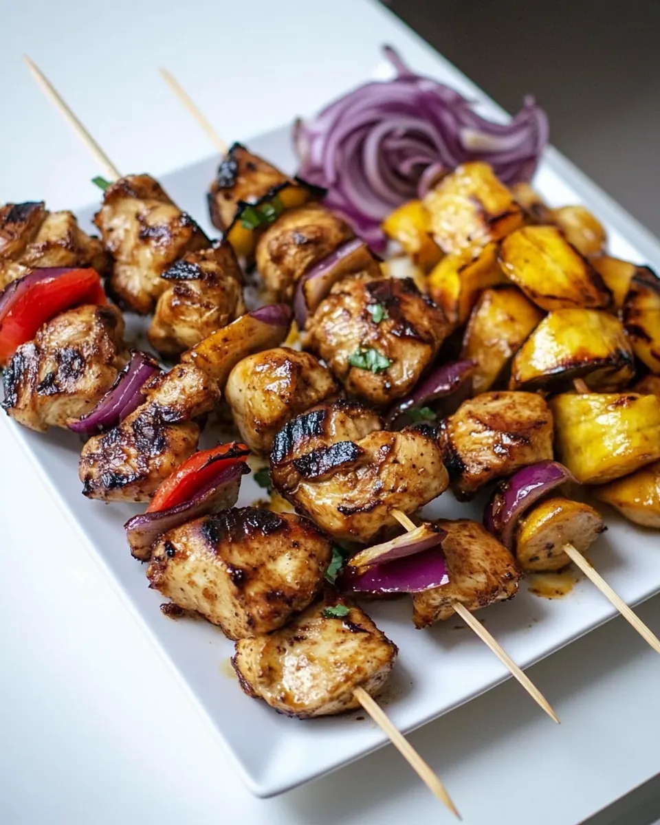 Jerked Chicken Plantain Skewers