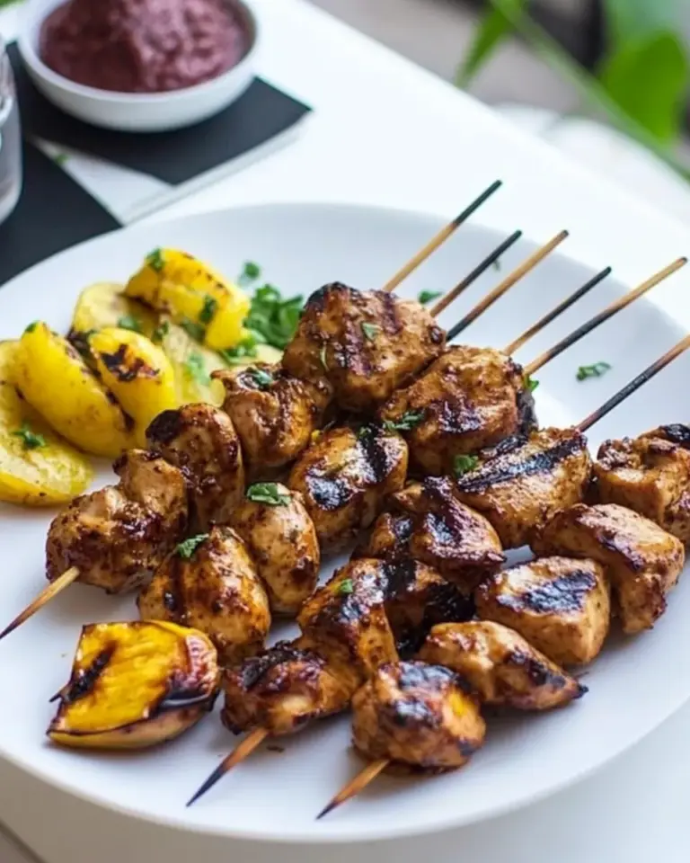 Jerked Chicken Plantain Skewers