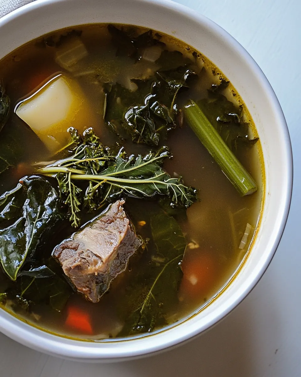 Kale and Chard Potlikker Soup