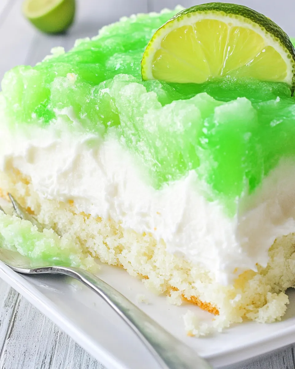 Key Lime Jello Poke Cake